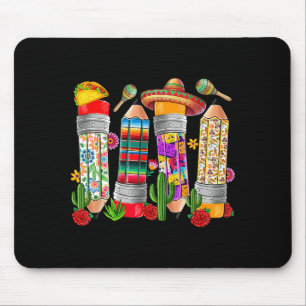 Pencil teacher cinco de mayo mexican sombrero mouse pad