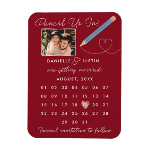 "Pencil Us In" Modern Calendar Save the Date Magnet