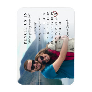 Pencil Us In Save the Date August 2023 Calendar Magnet