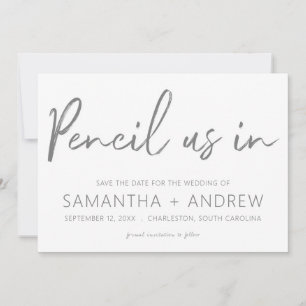 Pencil Us In Save the Date Invitation