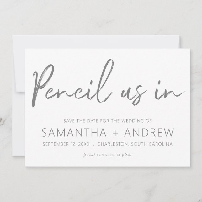 Pencil Us In Save the Date Invitation (Front)