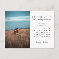 Pencil Us In Save the Date October 2020 Calendar