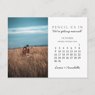 Pencil Us In Save the Date October 2022 Calendar Postcard