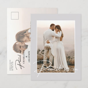 Pencil Us In Save The Date Photo Wedding Announcem Announcement Postcard