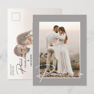 Pencil Us In Save The Date Photo Wedding Announcem Announcement Postcard