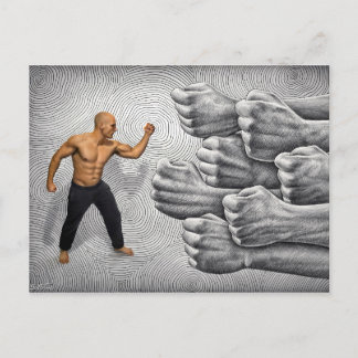 Pencil Vs Camera - Fight and Determination Postcard