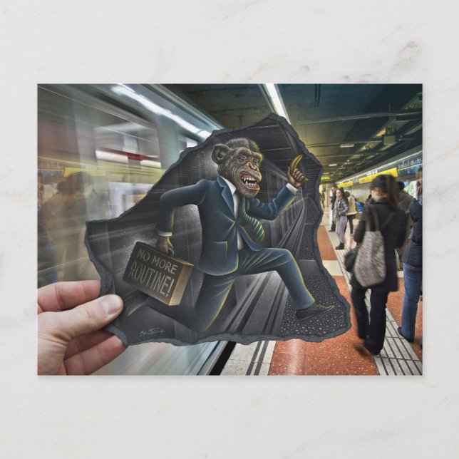 Pencil Vs Camera - No More Routine Postcard (Front)