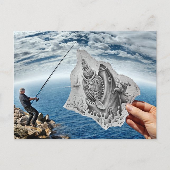 Pencil Vs Camera - Shark Postcard (Front)