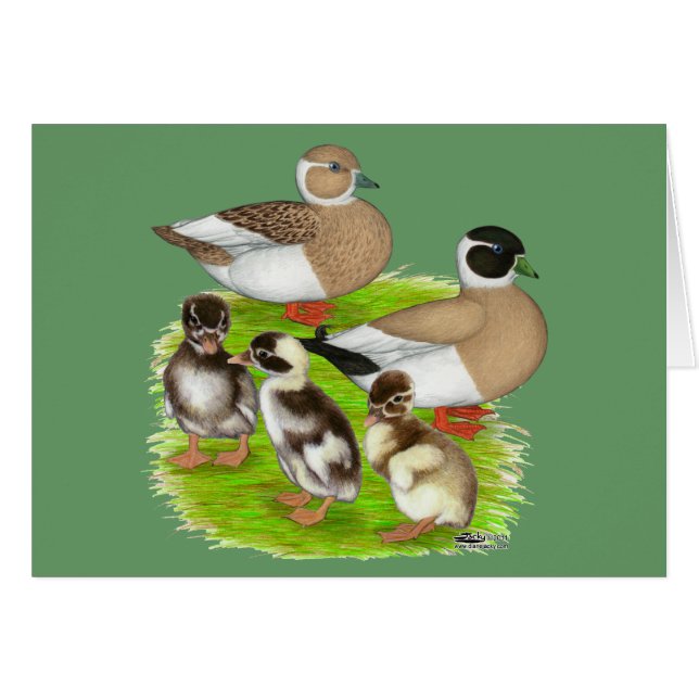Penciled Call Duck Family (Front Horizontal)