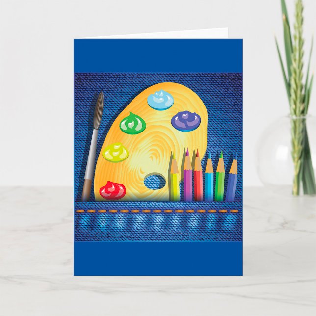 Pencils And Paintbrush Artist Greeting Cards (Creator Uploaded)