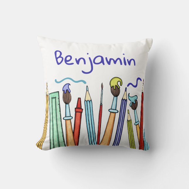 Pencils and Paintbrushes  Cushion (Front)