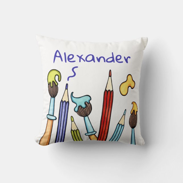 Pencils and Paintbrushes  Cushion (Front)