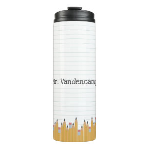 Pencils and Paper Personalised Thermal Tumbler