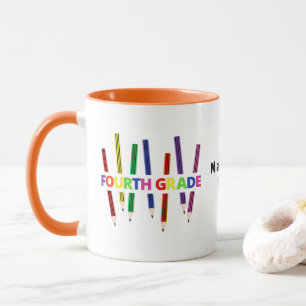Pencils Fourth Grade Customisable Teacher Mug