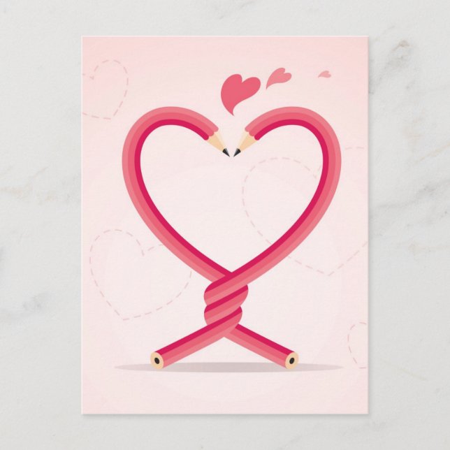 Pencils in Love Postcard (Front)