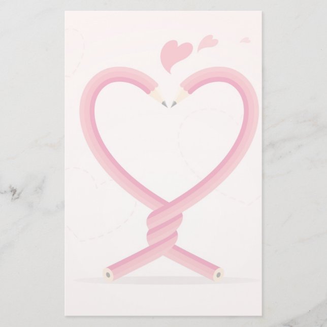 Pencils in Love Stationery (Front)