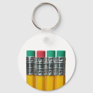 Pencils over white key ring