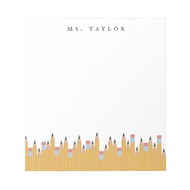 Pencils Personalised Notepad (Front)