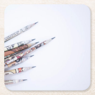 Pencils Square Paper Coaster