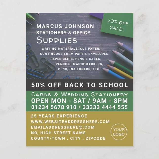 Pencils, Stationery & Office Supplies, Stationer Flyer (Front)