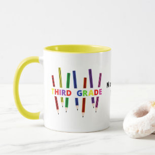Pencils Third Grade Customizable Teacher Mug