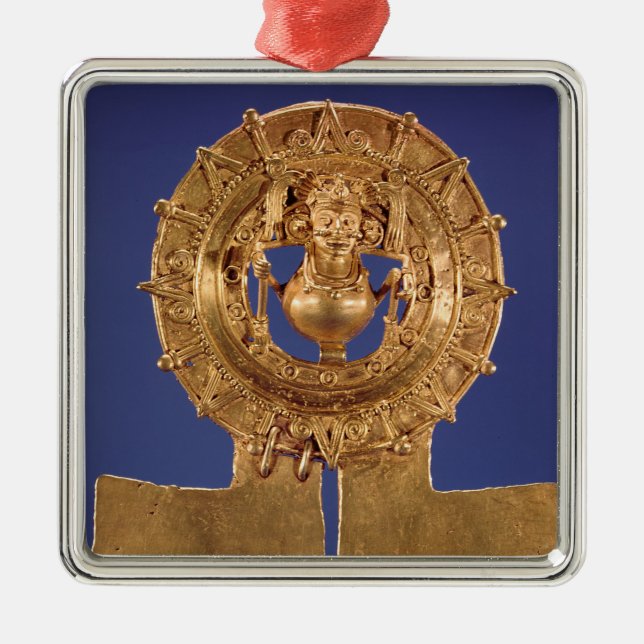 Pendant representing a sun disc, Zaachila Metal Tree Decoration (Front)