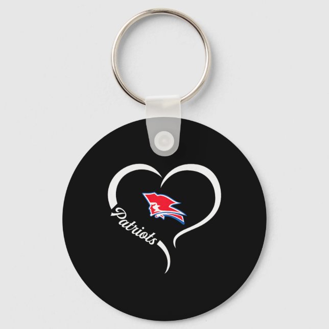 Pender Patriots Logo Half Heart Slogan Hs  Key Ring (Front)