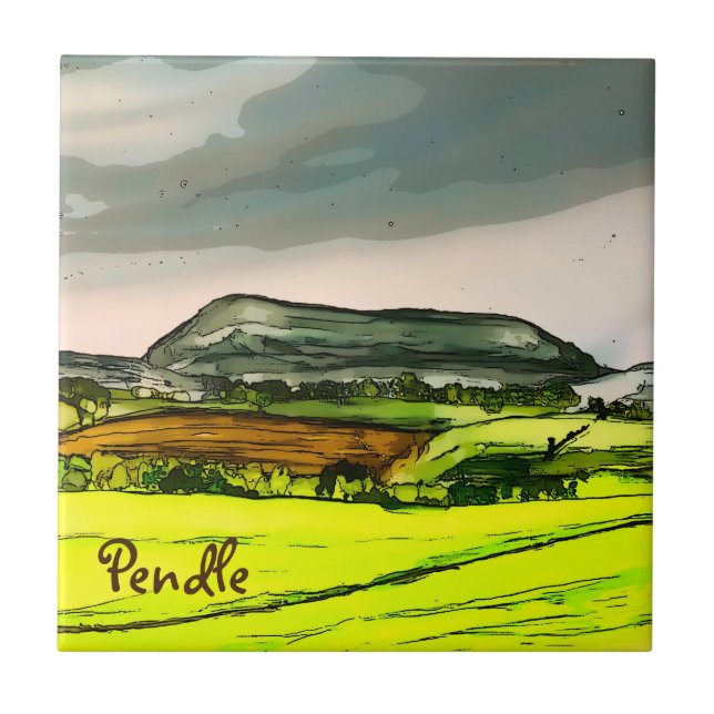 Pendle Hill Ceramic Tile (Front)