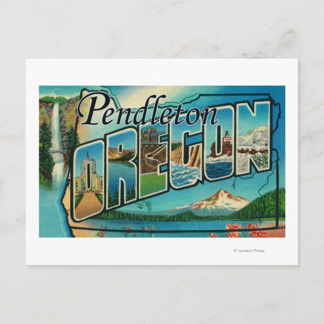 Pendleton, Oregon - Large Letter Scenes Postcard (Front)
