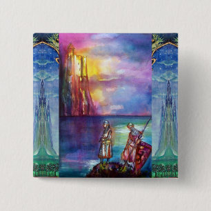 PENDRAGON Mediaeval Knights,Lake Sunset,Fantasy 15 Cm Square Badge