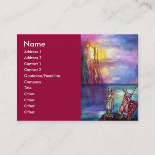 PENDRAGON Mediaeval Knights,Lake Sunset,Fantasy Business Card