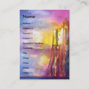 PENDRAGON Mediaeval Knights,Lake Sunset,Fantasy Business Card