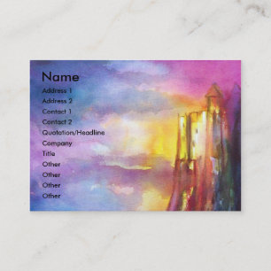 PENDRAGON Mediaeval Knights,Lake Sunset,Fantasy Business Card