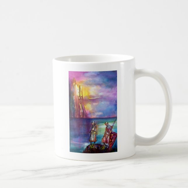 PENDRAGON Mediaeval Knights,Lake Sunset,Fantasy Coffee Mug (Right)