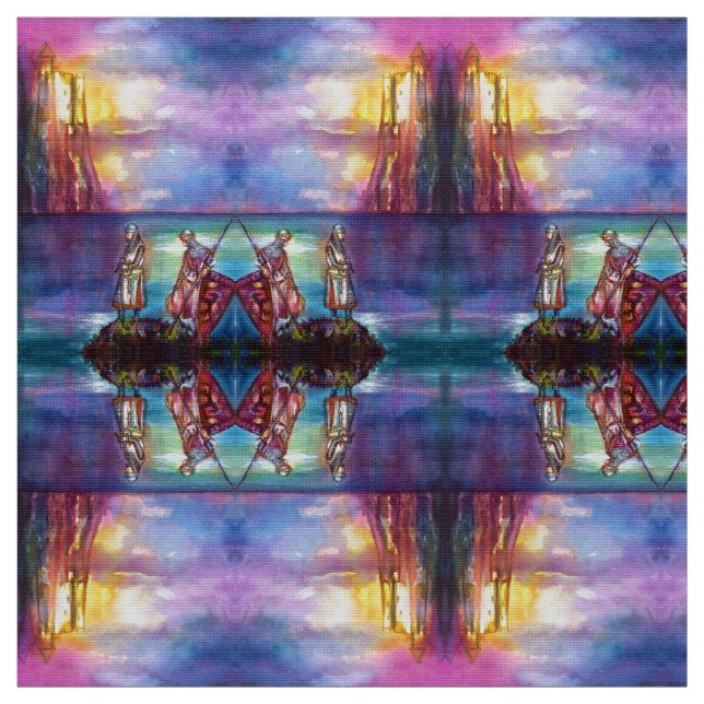 PENDRAGON Mediaeval Knights,Lake Sunset,Fantasy Fabric (Swatch)