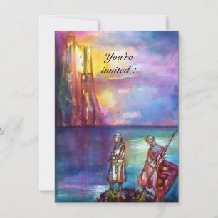 PENDRAGON Mediaeval Knights,Lake Sunset,Fantasy Invitation