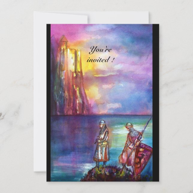 PENDRAGON Mediaeval Knights,Lake Sunset,Fantasy Invitation (Front)