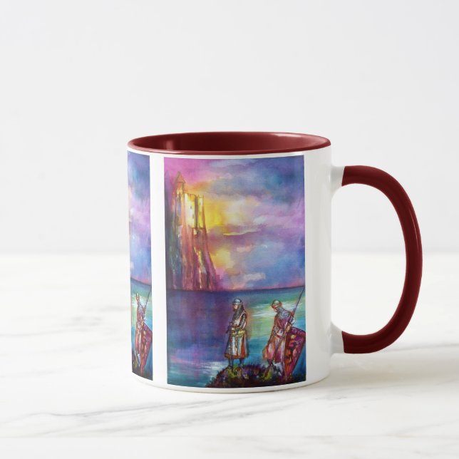 PENDRAGON Mediaeval Knights,Lake Sunset,Fantasy Mug (Right)
