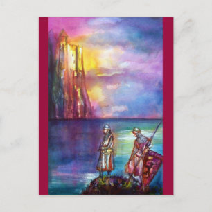PENDRAGON Mediaeval Knights,Lake Sunset,Fantasy Postcard