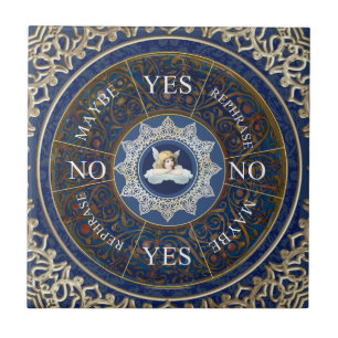 Pendulum Board Chart Divination Game Angel Blue Ceramic Tile