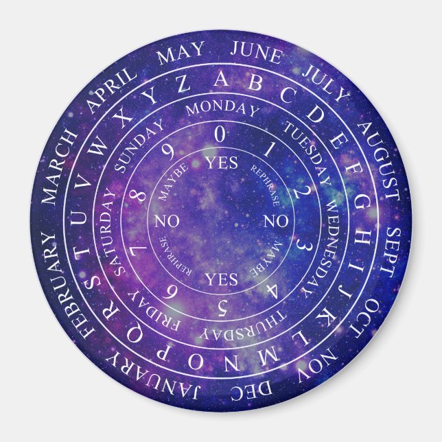 Pendulum Board Chart Divination Game Purple Space Magnet (Front)