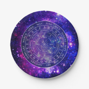 Pendulum Board Chart Divination Game Purple Space Paper Plate