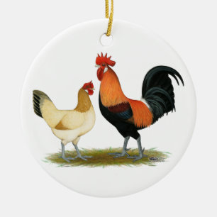 Penedesenca Chickens Ceramic Tree Decoration