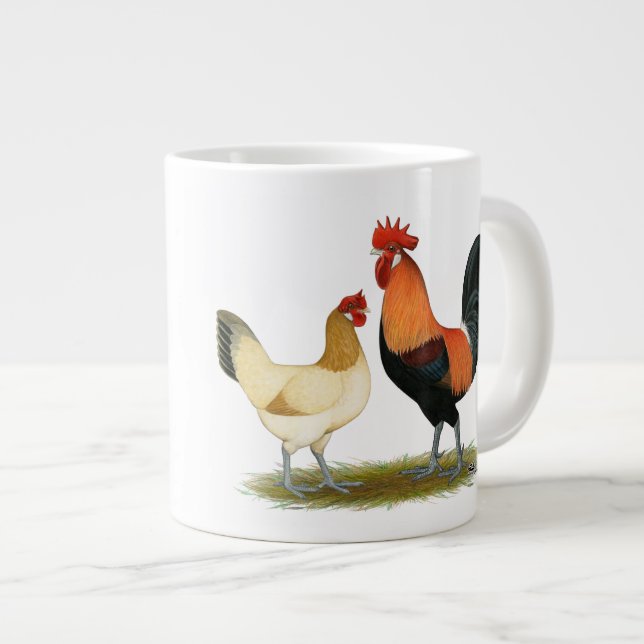 Penedesenca Chickens Large Coffee Mug (Front Right)