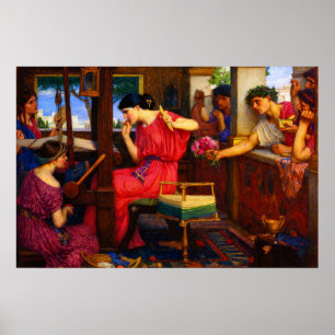 Penelope and the Suitors by Waterhouse Poster