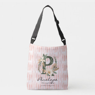Penelope Blooming Elegance - Boho Floral Monogram Crossbody Bag