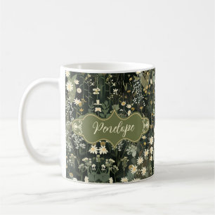 Penelope Dark Daisy Floral Coffee Mug