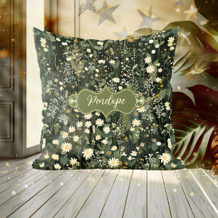 Penelope Dark Daisy Floral Cushion