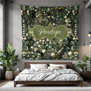 Penelope Dark Daisy Floral Fleece Blanket