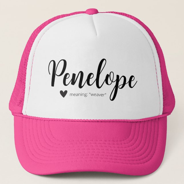 Penelope Name Meaning Girls Clothing Personalized  Trucker Hat (Front)